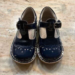L'Amour Navy Patent Kids Dress Shoes